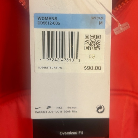 Nike Swoosh high rise plush top in lobster pink NWT Size Medium - Picture 8 of 11